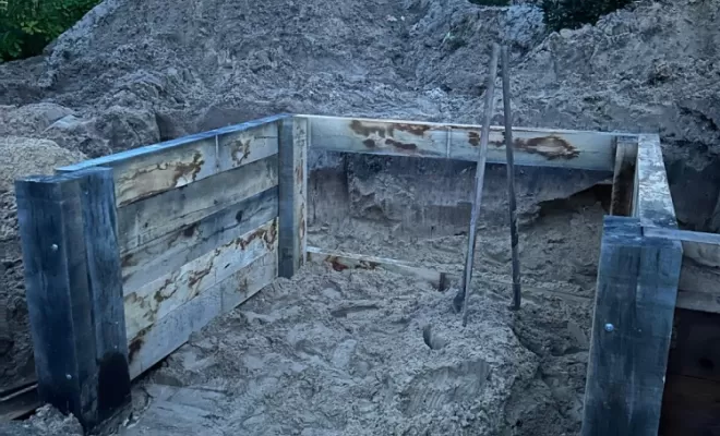 Création d'un mur de soutènement en bois à la Teste de Buch, Bassin d'Arcachon, AN TERRASSEMENT